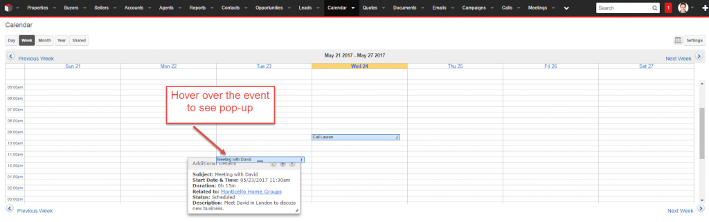 Calendar Customization in SugarCRM