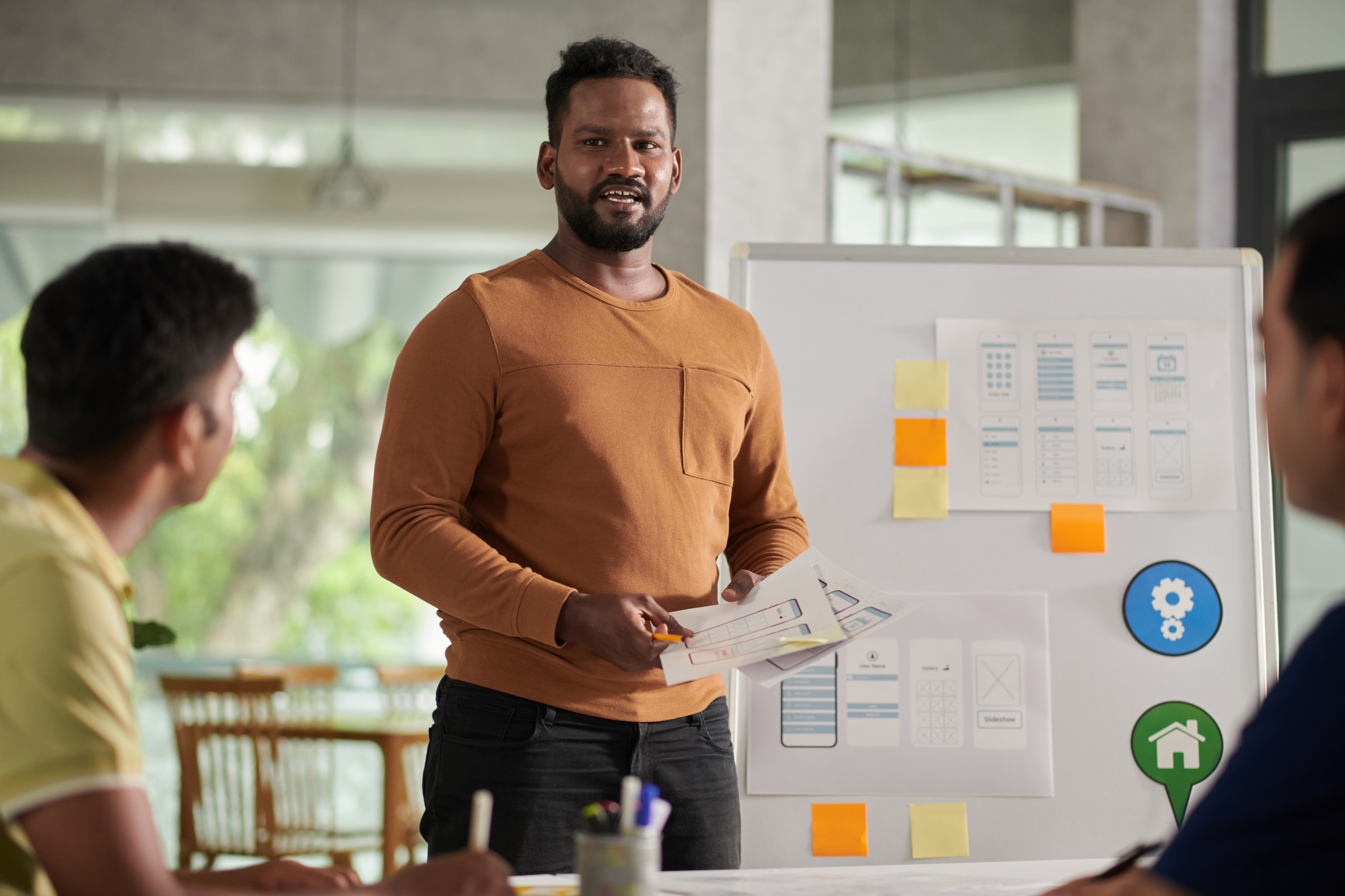 UI Designer Presenting Ideas